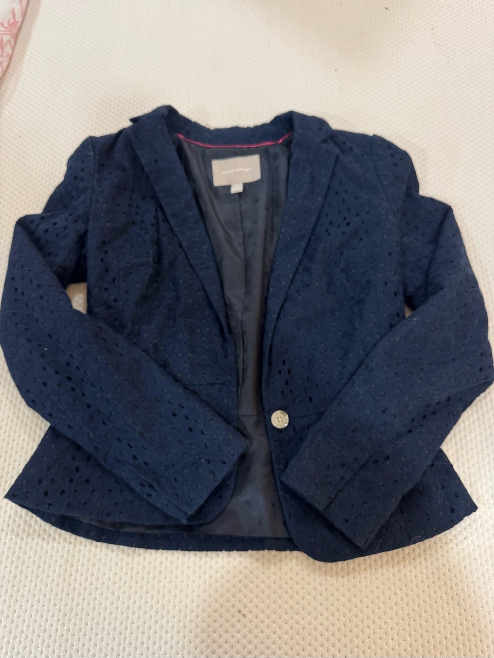 Banana Republic Navy Eyelet Blazer - Women's